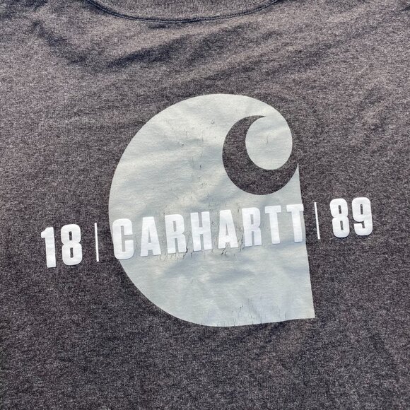 Carhartt Men’s Size 2XL Relaxed Fit Shirt Long Sleeve,Dark Gray  Logo - Picture 3 of 12